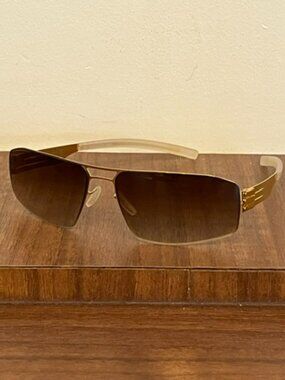 IC! Berlin Sean S Gold Frame Sunglasses, Made in Germany